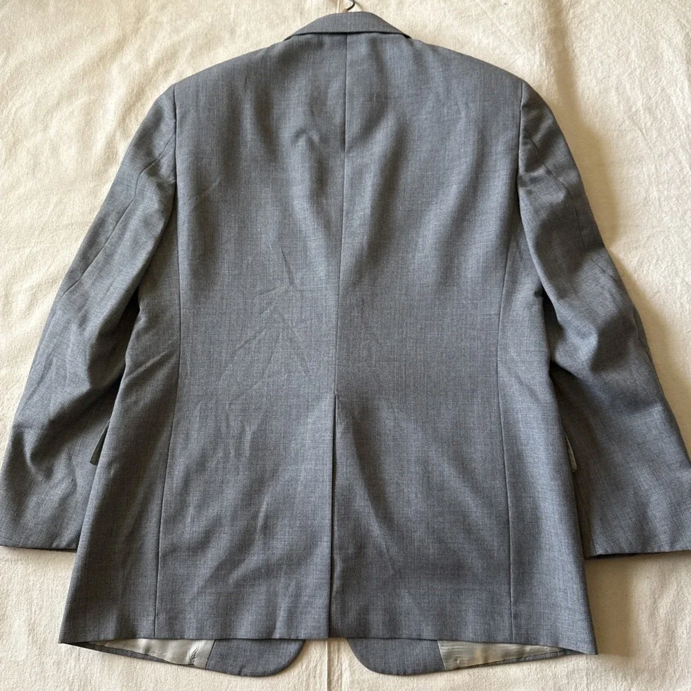 Christian Dior Mens Gray Long Sleeve Single-Breasted Two-Button Blazer Size 44